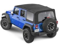 Jeep JK Replacement Top Tinted Glass 07-09 Wrangler JK 4 Door Black MasterTwill MasterTop