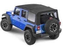 Jeep JK Replacement Top Tinted Glass 07-09 Wrangler JK 4 Door Black MasterTwill MasterTop