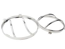 Jeep JK Euro Headlight Guards Pair  07-18 Wrangler JK Polished Silver Kentrol