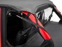 Jeep Wrangler Bikini Top Header Safari Cable Style Bikini Tops For Jeep 2018-2023 Wrangler JL 4 Door Black Diamond Bestop