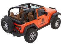 Jeep Wrangler Trektop Glide Slantback Soft Tops For Jeep 2007-2018 Wrangler JK 2 Door Black Diamond Bestop