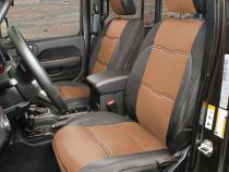 Gen2 Neoprene Front and Rear Seat Cover Kit Tan/Black 2020-2023 Jeep Gladiator Smittybilt
