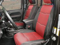 Gen2 Neoprene Front and Rear Seat Cover Kit Red/Black 2020-2023 Jeep Gladiator Smittybilt