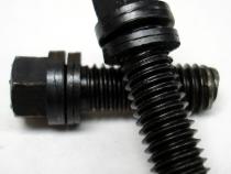 Wedge-Locking Header Bolts Hex Head 3/8 Diameter X 1 Inch Black Oxide 12 Pcs Proform