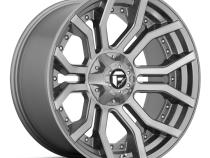 Aluminum Wheels 22X10 Rage Platinum D713 8 On 165.1 Brushed Gunmetal Gray Tinted Clear 125.2 Bore -18 Offset Fuel Off Road Wheels