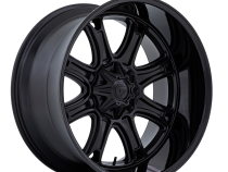 Aluminum Wheels 22X10 Darkstar FC853MB 8 On 180 Matte Black/Gloss Black Lip 124.2 Bore 10 Offset Fuel Off Road Wheels