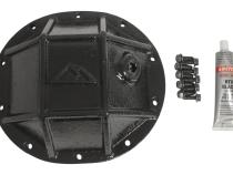 Differential Cover 3/8 Inch Thick Forged Steel w/Ribs Semi-Gloss Black Powder Coat w/Flanged Hex Bolts/Recessed Fill Plug/RTV 8.25 Inch 10 Bolt RT Off Road