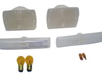 Clear Parking &amp;amp; Side Marker Light Kit for 87-93 Jeep YJ Wrangler RT Off Road