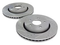 Performance Front Cross Drilled &amp;amp; Slotted Rotor Set for Jeep WK, XK w/o SR8 Pkg RT Off Road