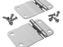 Polished Stainless Steel Lower Tailgate Hinge Set for 1976-1986 Jeep CJ-7, CJ-8 RT Off Road