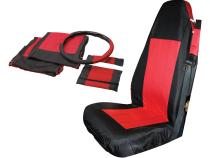 Seat Cover 1997-2002 TJ Wrangler w/2 Seat Covers/2 Seat Belt Pads/Steering Wheel Cover Black/Red RT Off Road