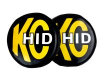 Head Light Cover 8 Inch KC Vinyl HID Black/Yellow Pair KC HiLiTES