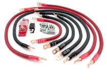 1974-1983 Jeep Cherokee Full Size SJ Battery Cable Kit V8 2 Gauge Battery Cable w/Black Red/Spyder Wrap Big7Kits