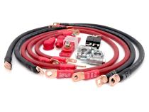 1997-1999 Jeep Wrangler TJ / LJ Battery Cable Kit 2.5 Liter 1/0 Gauge Battery Cable w/Black Red/Spyder Wrap Big7Kits
