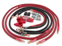 1999-2005 Jeep Grand Cherokee WJ Battery Cable Kit V8 4 Gauge Battery Cable w/Black Red/Spyder Wrap Big7Kits