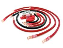 2005-2010 Jeep Commander XK Battery Cable Kit 4.7 Liter 1/0 Gauge Battery Cable w/Black Red/Spyder Wrap Big7Kits