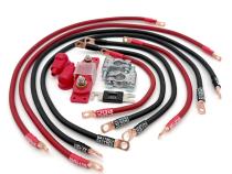 1987-1990 Jeep Wrangler YJ Battery Cable Kit 4.2 Liter 2 Gauge Battery Cable w/Black Red/Spyder Wrap Big7Kits