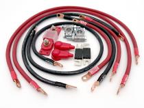 1987-1990 Jeep Wrangler YJ Battery Cable Kit 4.2 Liter 2 Gauge Battery Cable w/Black Red/Spyder Wrap Big7Kits