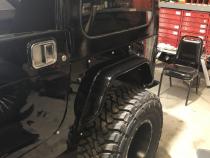 Jeep CJ7 Rear Armor w/Tube Flares Bare Steel For 76-87 Jeep CJ7 Wizard Works Offroad