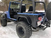 Jeep CJ7 Rear Armor w/Tube Flares Bare Steel For 76-87 Jeep CJ7 Wizard Works Offroad