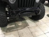 Jeep Stubby Front Bumper w/Bull Bar Bare Steel For 76-87 Jeep CJ7 81-85 Jeep Scrambler Wizard Works Offroad