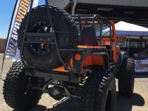 Jeep Rear Bumper and Swing Down Tire Carrier Bare Steel For 76-87 Jeep CJ7 Wizard Works Offroad