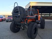 Jeep Rear Bumper and Swing Down Tire Carrier Bare Steel For 76-87 Jeep CJ7 Wizard Works Offroad