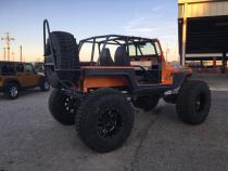 Jeep Rear Bumper and Swing Down Tire Carrier Bare Steel For 76-87 Jeep CJ7 Wizard Works Offroad