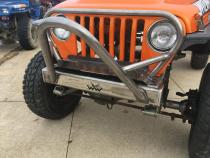 Jeep YJ Stubby Bumper with Grill Hoop Bare Steel For 87-95 Wrangler YJ Wizard Works Offroad