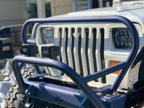 Jeep YJ Stubby Bumper with Grill Hoop Bare Steel For 87-95 Wrangler YJ Wizard Works Offroad
