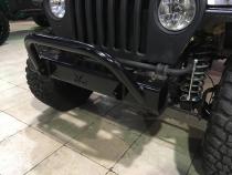 Jeep YJ Stubby Front Bumper w/Bull Bar Bare Steel For 87-95 Wrangler YJ Wizard Works Offroad