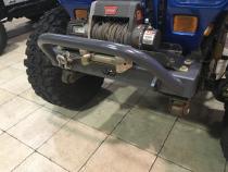 Jeep YJ Stubby Front Bumper w/Bull Bar Bare Steel For 87-95 Wrangler YJ Wizard Works Offroad
