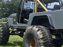 Jeep Scrambler Rear Armor with Tube Flares Bare Steel For 81-85 Jeep Scrambler Wizard Works Offroad